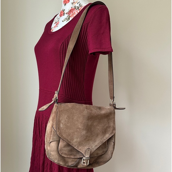 Tila March Paris Handbags - Tila March Paris Suede Shoulder Bag Brown